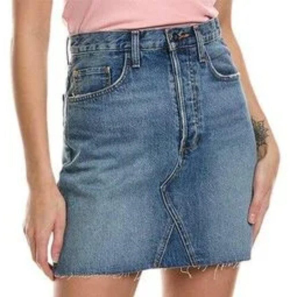Favorite Daughter Sadie High-Rise A-Line Denim Skirt Blue Size 27 NWOT